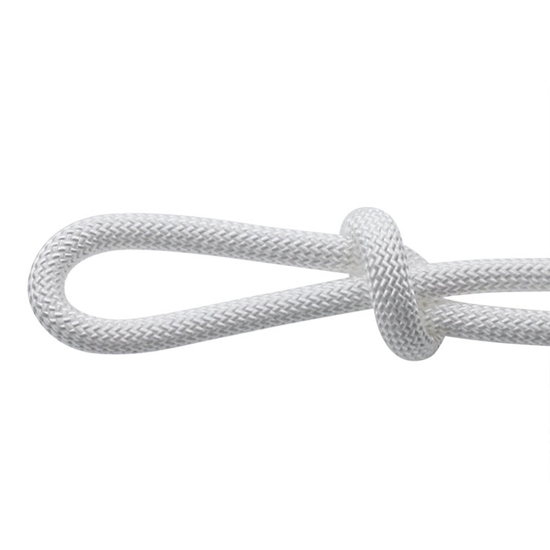 Corde tressée en PP à faible étirement et résistance chimique de 8 mm en blanc uni