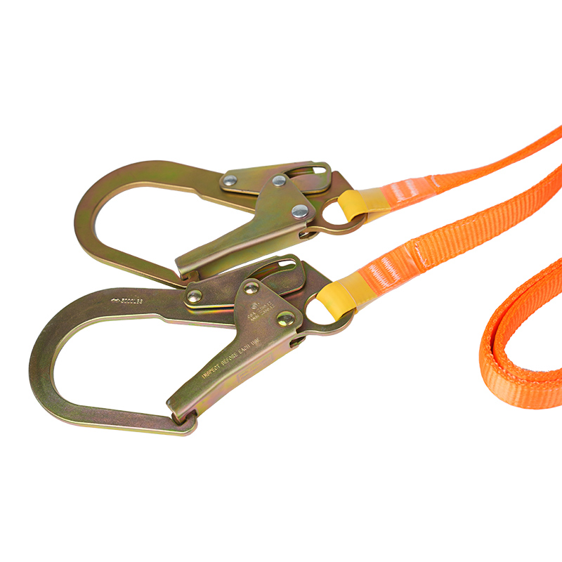 Longe de sécurité double antichute L19 avec sangle épaisse et crochets ANSI